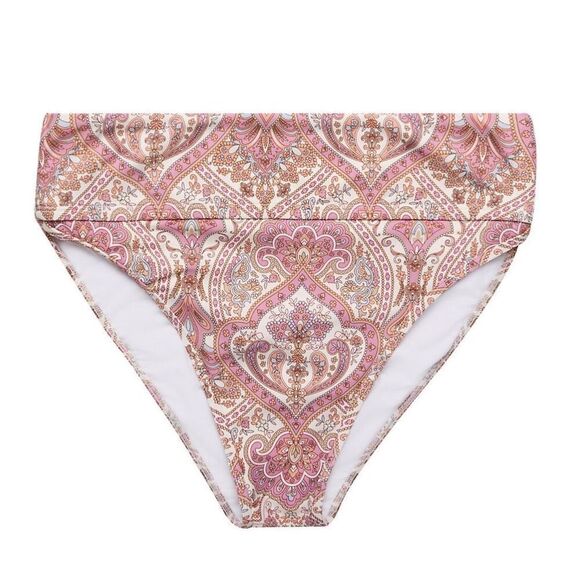 NWT FRESHWATER High-Waisted Swim Bottoms Sz L Paisley Bathing Swimsuit Tankini - Picture 2 of 7
